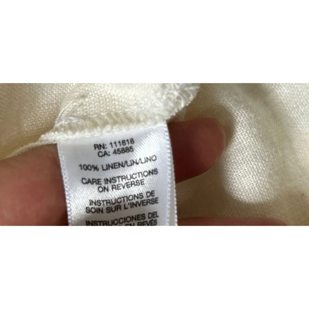 MICHAEL KORS 100% Linen Tunic Beaded Off-White Sleeveless Size 4